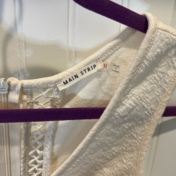 Cream Fitted Cut Out Mini Dress Size M - Picture 7 of 8